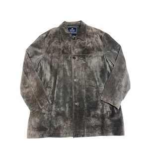 Vintage Newport Harbor Genuine Brown Suede Leather‎ Jacket Mens XXL 2XL